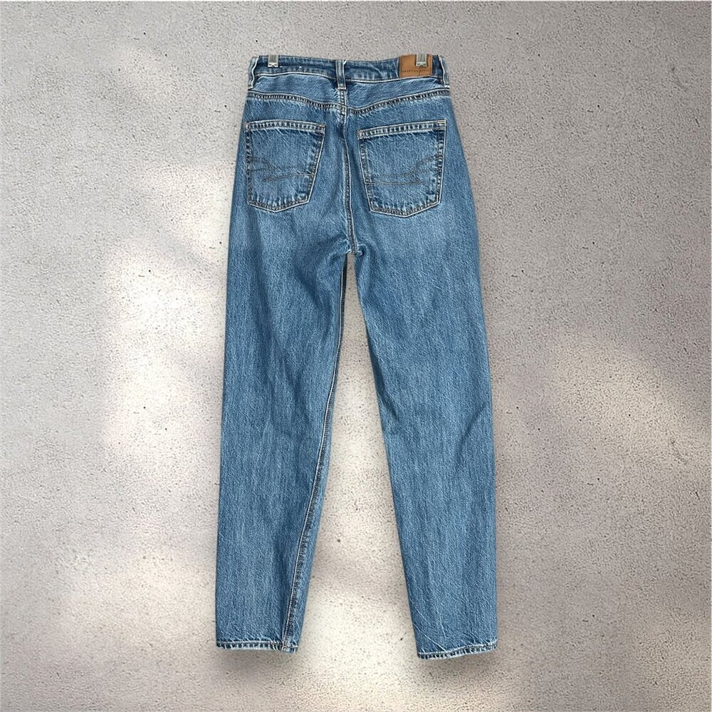 American Eagle Jean Women's size 00 Regular Mom Straight Stretch High Rise Y2K - Picture 2 of 8